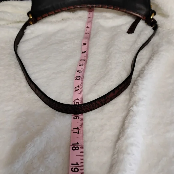 Vintage Brahmin Julie Smooth Black Brown  Leather Handbag Shoulder Bag Purse - Picture 7 of 16